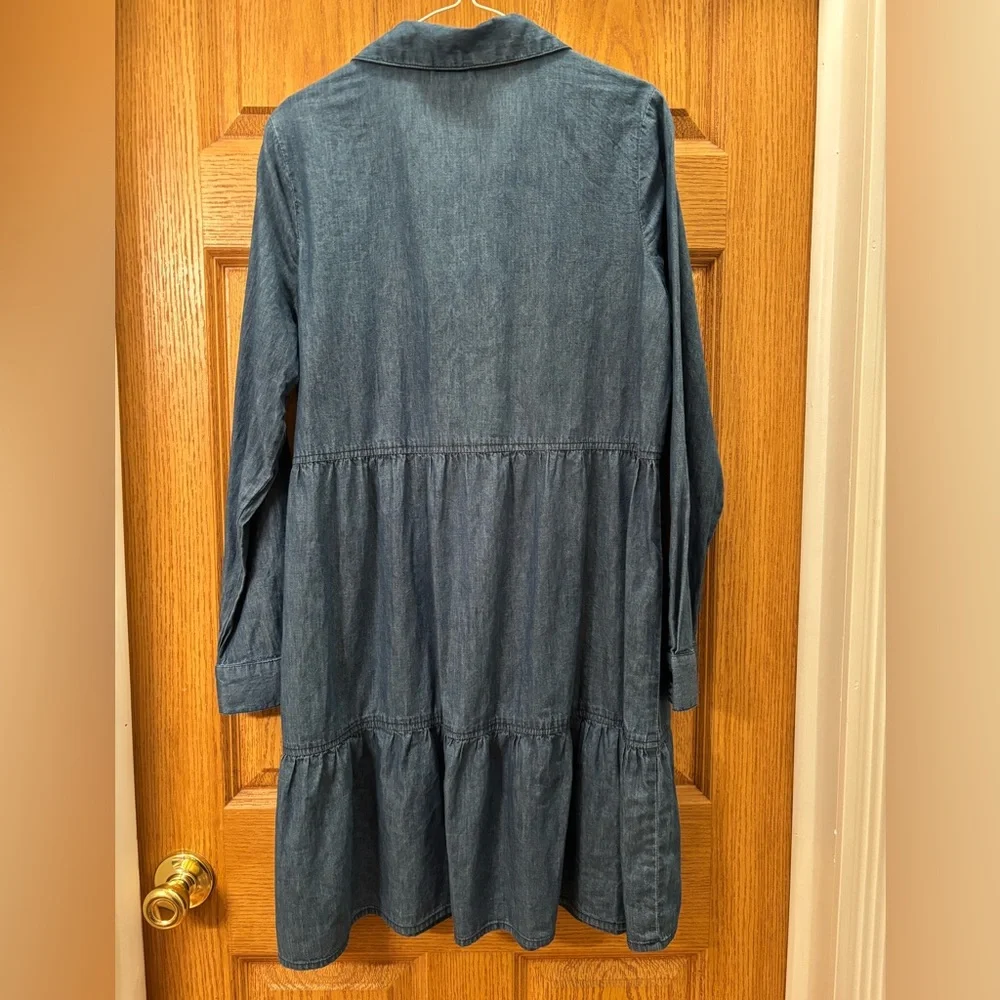 Linda Anderson Denim Blue Long Sleeve Dress - Picture 2 of 8
